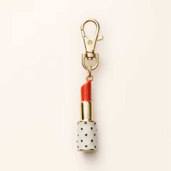 Set of Kate Spade x Target Black Claw Hair Clip + Lipstick Bag Charm Keychain - Picture 4 of 7